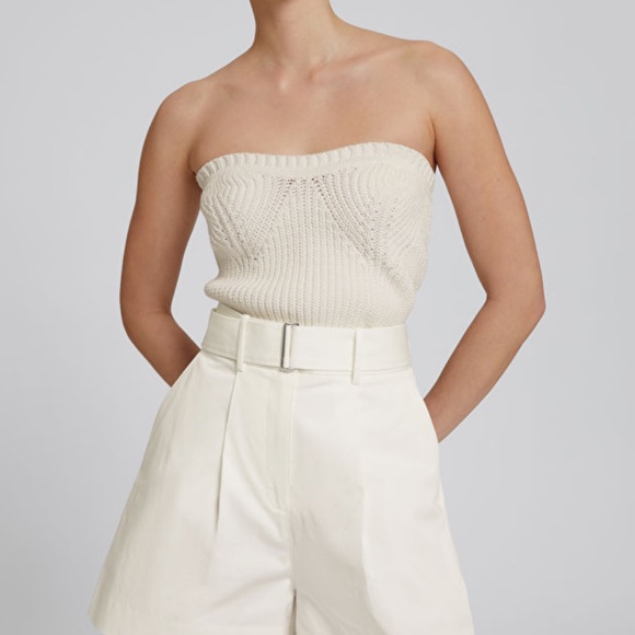 & Other Stories Tops - & other stories white crochet strapless top